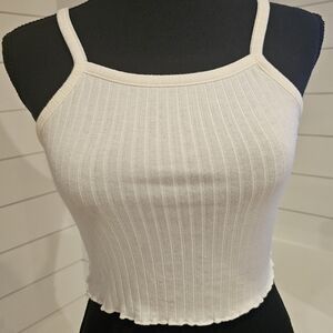 SHEIN White Ribbed Crop Camisole